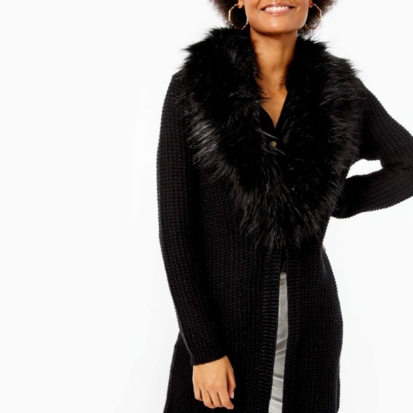 Lilly Pulitzer - Adeliane Faux Fur Cardigan - Picture 3 of 5